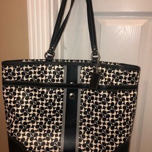 Coach Black and White Signature C large handbag